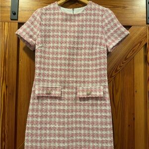 Elegant Pink Tweed Mini Dress